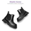 DREAM PAIRS Girls Chelsea Boots Side Zipper Lug Sole Ankle Booties Toddler/Little Kid/Big Kid(Black-pu)