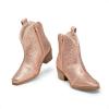 DREAM PAIRS Girls Cowgirl Cowboy Rhinestone Boots Ankle Low Heel Dress Booties(Champagne)