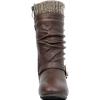 DREAM PAIRS Girl’s Faux Fur Lined Knee High Winter Riding Boots(Toddler/Little Kid/Big Kid)(Brown)
