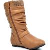DREAM PAIRS Girl’s Faux Fur Lined Knee High Winter Riding Boots(Toddler/Little Kid/Big Kid)(Camel)