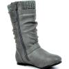 DREAM PAIRS Girl’s Faux Fur Lined Knee High Winter Riding Boots(Toddler/Little Kid/Big Kid)(Grey)