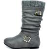 DREAM PAIRS Girl’s Faux Fur Lined Knee High Winter Riding Boots(Toddler/Little Kid/Big Kid)(Grey)