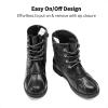 DREAM PAIRS Girls Glitter Ankle Boots Warm and Soft Velvet Lining with Side Zipper for Toddler/Little Kid/Big Kid(All Black)