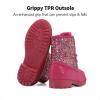 DREAM PAIRS Girls Glitter Ankle Boots Warm and Soft Velvet Lining with Side Zipper for Toddler/Little Kid/Big Kid(Fuchsia)