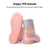 DREAM PAIRS Girls Glitter Ankle Boots Warm and Soft Velvet Lining with Side Zipper for Toddler/Little Kid/Big Kid(Pink/Rainbow)