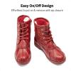 DREAM PAIRS Girls Glitter Ankle Boots Warm and Soft Velvet Lining with Side Zipper for Toddler/Little Kid/Big Kid(Red)