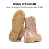 DREAM PAIRS Girls Glitter Ankle Boots Warm and Soft Velvet Lining with Side Zipper for Toddler/Little Kid/Big Kid(Rose/Gold)