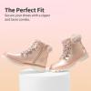 DREAM PAIRS Girls Kids Side Zipper Lace up Faux Fur Ankle Boots(Pink/Pu)