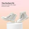 DREAM PAIRS Girls Kids Side Zipper Lace up Faux Fur Ankle Boots(White/Pu)