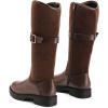 DREAM PAIRS Girls Knee High Buckle Fashion Riding Boots Little Kid/Big Kid(Brown)