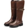 DREAM PAIRS Girls Knee High Buckle Fashion Riding Boots Little Kid/Big Kid(Brown)