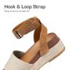 DREAM PAIRS Girls Platform Wedge Open Toe Espadrille Sandals with Buckle Ankle Strap for Little Kid/Big Kid(Beige/Tan)