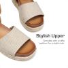 DREAM PAIRS Girls Platform Wedge Open Toe Espadrille Sandals with Buckle Ankle Strap for Little Kid/Big Kid(Beige/Tan)