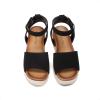 DREAM PAIRS Girls Platform Wedge Open Toe Espadrille Sandals with Buckle Ankle Strap for Little Kid/Big Kid(Black)