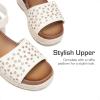 DREAM PAIRS Girls Platform Wedge Open Toe Espadrille Sandals with Buckle Ankle Strap for Little Kid/Big Kid(Ivory)