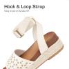 DREAM PAIRS Girls Platform Wedge Open Toe Espadrille Sandals with Buckle Ankle Strap for Little Kid/Big Kid(Ivory)