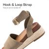 DREAM PAIRS Girls Platform Wedge Open Toe Espadrille Sandals with Buckle Ankle Strap for Little Kid/Big Kid(Taupe)