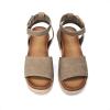 DREAM PAIRS Girls Platform Wedge Open Toe Espadrille Sandals with Buckle Ankle Strap for Little Kid/Big Kid(Taupe)