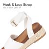 DREAM PAIRS Girls Platform Wedge Open Toe Espadrille Sandals with Buckle Ankle Strap for Little Kid/Big Kid(White)