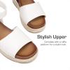 DREAM PAIRS Girls Platform Wedge Open Toe Espadrille Sandals with Buckle Ankle Strap for Little Kid/Big Kid(White)