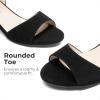 DREAM PAIRS Girls Sandals Chunky Pump Ankle Strap High Heels Dress Open Toe Flower Wedding Party for Little Big Kid(Black)