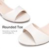DREAM PAIRS Girls Sandals Chunky Pump Ankle Strap High Heels Dress Open Toe Flower Wedding Party for Little Big Kid(White)