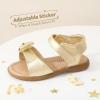 DREAM PAIRS Girls Sandals Fashion Bow Summer Shoes for Toddler/Little Kid(Gold)