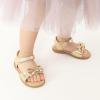 DREAM PAIRS Girls Sandals Fashion Bow Summer Shoes for Toddler/Little Kid(Gold)