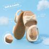 DREAM PAIRS Girls Sandals Fashion Bow Summer Shoes for Toddler/Little Kid(Khaki)