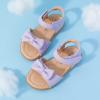 DREAM PAIRS Girls Sandals Fashion Bow Summer Shoes for Toddler/Little Kid(Light/Purple)