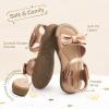 DREAM PAIRS Girls Sandals Fashion Bow Summer Shoes for Toddler/Little Kid(Rose Gold-metallic)