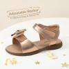 DREAM PAIRS Girls Sandals Fashion Bow Summer Shoes for Toddler/Little Kid(Rose Gold-metallic)