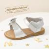 DREAM PAIRS Girls Sandals Fashion Bow Summer Shoes for Toddler/Little Kid(Silver)