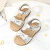 DREAM PAIRS Girls Sandals Fashion Bow Summer Shoes for Toddler/Little Kid(Silver)