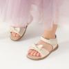DREAM PAIRS Girls Sandals Fashion Bow Summer Shoes for Toddler/Little Kid(White-pu)