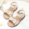 DREAM PAIRS Girls Sandals Fashion Bow Summer Shoes for Toddler/Little Kid(White-pu)