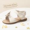 DREAM PAIRS Girls Sandals Fashion Bow Summer Shoes for Toddler/Little Kid(White-pu)