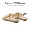 DREAM PAIRS Girls Sandals Gladiator Braided Flat Open Toe Summer Sandals(Gold)