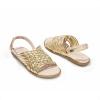 DREAM PAIRS Girls Sandals Gladiator Braided Flat Open Toe Summer Sandals(Gold)