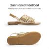 DREAM PAIRS Girls Sandals Gladiator Braided Flat Open Toe Summer Sandals(Gold)