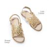 DREAM PAIRS Girls Sandals Gladiator Braided Flat Open Toe Summer Sandals(Gold)