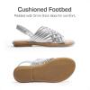 DREAM PAIRS Girls Sandals Gladiator Braided Flat Open Toe Summer Sandals(Silver)