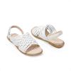 DREAM PAIRS Girls Sandals Gladiator Braided Flat Open Toe Summer Sandals(White)