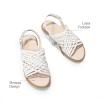 DREAM PAIRS Girls Sandals Gladiator Braided Flat Open Toe Summer Sandals(White)