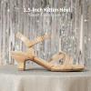 DREAM PAIRS Girls Sandals Low Heel Dress Open Toe Sandals Flower Wedding Party for Little Kid/Big Kid(Gold)