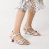 DREAM PAIRS Girls Sandals Low Heel Dress Open Toe Sandals Flower Wedding Party for Little Kid/Big Kid(Silver)