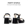 DREAM PAIRS Girls Sandals Open Toe Low Block Chunky Heels Sandals Party Dress Pumps Shoes for Little Big Kid(Black)