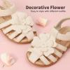 DREAM PAIRS Girls Toddler/Little Kid Closed-Toe Flower Summer Dress Sandals Shoes(Milky/White)