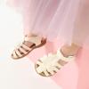 DREAM PAIRS Girls Toddler/Little Kid Closed-Toe Flower Summer Dress Sandals Shoes(Milky/White)