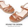 DREAM PAIRS Girls Wedge Sandals Flatform Open Toe Summer Platform Sandals Flower Wedding Party for Little Kid/Big Kid(Brown)